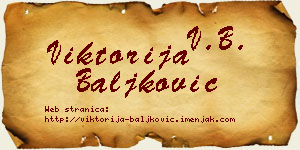 Viktorija Baljković vizit kartica
